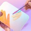 2Pcs Acrylic Cosmetic with Spatula Mixing Tray Apply for Eye Art Pigment Blending view 4