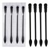 Individually Wrapped Double Tipped Cotton Swabs, Black, Pointed, Spiral, for Ear, Makeup, Clean (200 Count) view 1