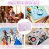 URSKYTOUS Gifts for Girls Initial Makeup Bag Personalized Cosmetic Bag with Zipper Cute Travel Toiletry Bag Waterproof PU Preppy Makeup Pouch Birthday Gift for Teen Girls Women(Purple J) view 3