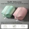 Onbagway 6"x 9.84" 4.5L Large Silicone Toiletry Bag,Waterproof Leakproof Foldable Travel Organizer,Dopp Kit Alternative for Men & Women,Pink view 2