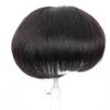 16x18cm Short Straight Natural Color Human Hair Machine Made for Men One Piece Three Clips Clip In Hair Cover Gray Hair (Dark brown) view 1