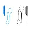 Osdhezcn Pack Of 3 French Braid Tool Loop Elastic Hair Bands Remover Cutter Rat Tail Comb Braiding Combs For Hair, Black view 4