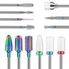 13PCS Nail Drill Bits Set, 3/32 Professional Drill Bits Nail Tech, Tungsten Carbide Ceramic Efile Nail Bits with Brush, Cuticle Remover Bits for Acrylic Gel Dip Powder Nail Manicure view 1