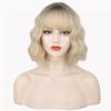 10inch Fashion Wavy Straight Bangs Short Synthetic for Woman for Hair Loss Machine Made (Beige) view 1