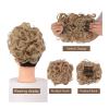 Bun Hair Piece Short Messy Curly Dish Hair Bun Extension Synthetic Updo Hairpieces Hair Combs Clip in Ponytail Scrunchie Chignon Tray Ponytail Hair Piece for Women with Clip for Women(T1B/Burgundy) view 2