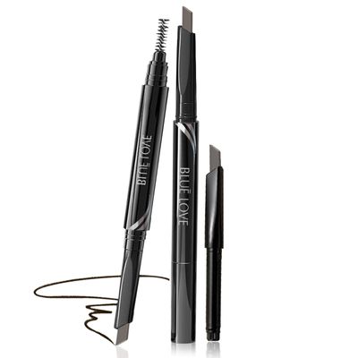 BLUE LOVE Eyebrow Pencil with Refillable Replacement Pack Long-Lasting, Smudge-Proof, Waterproof, and Natural Finish for All Skin Types (04 Gray)