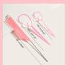 Psdndeww Pack Of 3 French Braid Tool Loop Elastic Hair Bands Remover Cutter Rat Tail Comb Braiding Combs For Hair, Black view 4