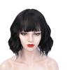 10inch Fashion Wavy Straight Bangs Short Synthetic for Woman for Hair Loss Machine Made (Brown) view 1