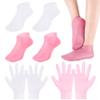 4 Pairs Silicone Moisturizing Gloves & Socks Set Anti Slip Spa Socks and Gloves 2 Colors Hands Feet Skin Care High Elasticity Reusable Gloves and Socks, Dry Cracked, Moisturizing Gloves Overnight view 1