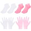 4 Pairs Silicone Moisturizing Gloves & Socks Set Anti Slip Spa Socks and Gloves 2 Colors Hands Feet Skin Care High Elasticity Reusable Gloves and Socks, Dry Cracked, Moisturizing Gloves Overnight view 3