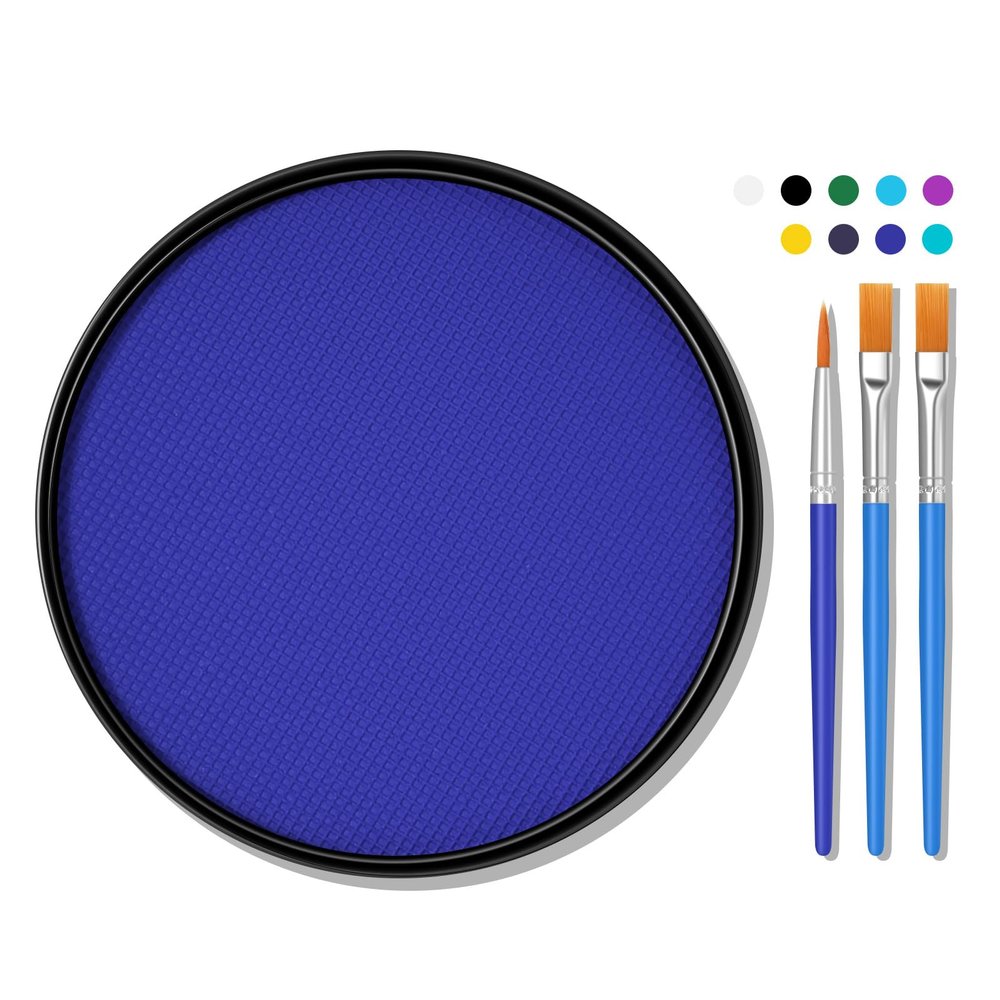 FREEORR Royal Blue Face Body Paint Makeup 30G,Professional Stage Screen Halloween,Non Toxic Face Body Paint Makeup for Halloween Costume Theater Dress-Up Smurf Sea Mystique Avatar Makeup-20