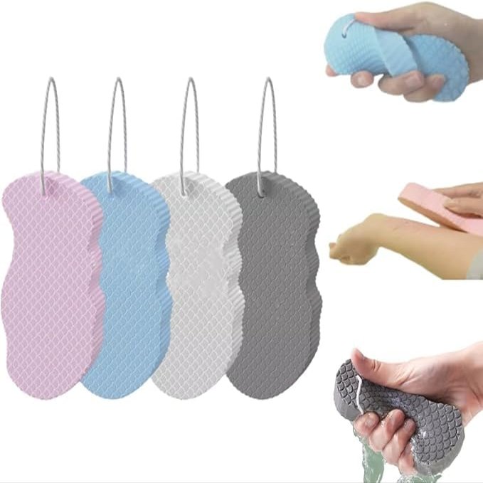 3D Sponge, Super Soft Exfoliating Bath Sponge, Magic Exfoliating Bath Sponge, Exfoliating Bath Sponges for Body, Exfoliating Bath Sponge Remover Dead Skin, Beyond Draw Exfoliating Sponge (4pcs)