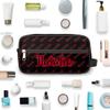 RIRIX Personalized Gift Travel Makeup Bag for Women Man, Custom Cosmetic Bag Make Up Bag Organizer Toiletry Bag Christmas Birthday Gift for Girls Boys Name Black Red view 4