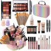 Makeup Set for Girls, Rainbow Makeup Kit, Beauty Boxes with Brushes and Cosmetics, Fashionable Makeup Case Organizer, Pink view 1