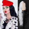 Colorful Queen Long Black and White Wigs for Women 26 Inch Curly Wavy Wig Middle Part Synthetic Lace Wigs for Daily Party Use Cosplay view 1