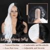 Colorful Queen Long Black and White Wigs for Women 26 Inch Curly Wavy Wig Middle Part Synthetic Lace Wigs for Daily Party Use Cosplay view 3