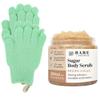 Bare Botanics Exfoliating Shower Gloves + Coconut Vanilla Body Sugar Scrub view 1