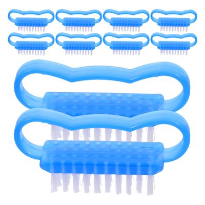 Baluue 10pcs Multi-use Nail Scrub Brushes Handle Soft and Stiff Bristles for Nail Cleaning Home and Salon Use
