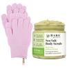 Bare Botanics Exfoliating Shower Gloves + Matcha Eucalyptus Body Salt Scrub view 1