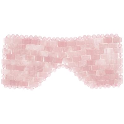 Biiange Natural Crystal Eye Mask, Rose Quartz Eye Mask for Alleviate Puffiness Massage Relax Wrinkles Relieve Migraine Meditation Beauty (Pink)