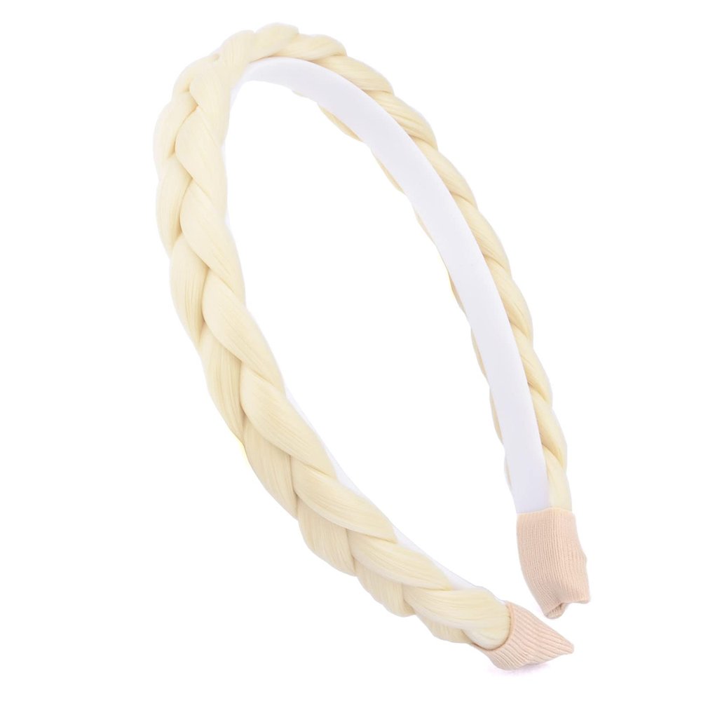 Oplira Braided Headband With Teeth Braids Hairband With Tooth Synthetic Hair Band Plaited Hairband For Women (Light Blonde-0.6 inches)