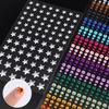 989pcs Self-Adhesive Face Jewels, 3/4/5mm Round Rainbow Face Gems with 6/8/10mm Silver Star Eye Rhinestones Glitter Hair Diamond Stickers for Makeup Body Nail Women Girls view 3