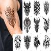 10 Sheets Large Tribal Viking Temporary Tattoos for Men & Women  7.4"x4.7" Black Totem Fake Tattoo Stickers Waterproof Removable Body Art for Chest Arm Back Shoulder view 1