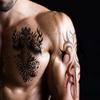 10 Sheets Large Tribal Viking Temporary Tattoos for Men & Women  7.4"x4.7" Black Totem Fake Tattoo Stickers Waterproof Removable Body Art for Chest Arm Back Shoulder view 2