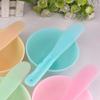 3 Sets Rubber Facial Mask Mixing Bowl With Plastic Spatula Facemask Bowl Mud Mask Mixing Bowl DIY Skin Care Mixing Tool Kit for Lady Women Home Beauty Salon Use, Blue view 2