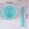 3 Sets Rubber Facial Mask Mixing Bowl With Plastic Spatula Facemask Bowl Mud Mask Mixing Bowl DIY Skin Care Mixing Tool Kit for Lady Women Home Beauty Salon Use, Blue view 3