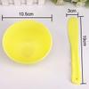3 Sets Rubber Facial Mask Mixing Bowl With Plastic Spatula Facemask Bowl Mud Mask Mixing Bowl DIY Skin Care Mixing Tool Kit for Lady Women Home Beauty Salon Use, Yellow view 3