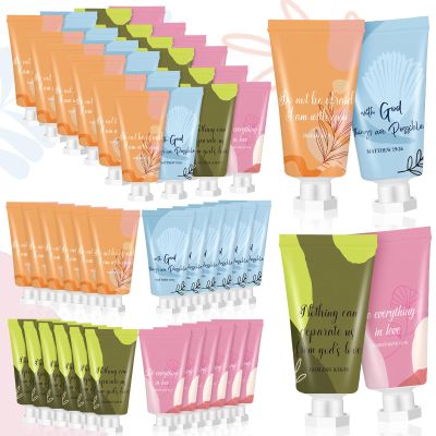 72 Pcs Christian Hand Lotion Bulk Gifts for Women Bible Verse Mini Travel Hand Cream Religious Valentine's Day Gift for Church Members Prayers Teachers Coworkers Homeless