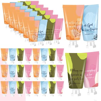 36 Pcs Christian Hand Lotion Bulk Gifts for Women Bible Verse Mini Travel Hand Cream Religious Valentine's Day Gift for Church Members Prayers Teachers Coworkers Homeless