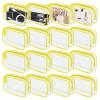 16 Pieces Clear Makeup Bag PVC Zippered Clear Toiletry Carry Pouch Portable Cosmetics Bag Waterproof Makeup Bag Vinyl Plastic Organizer Case for Travel Vacation Bathroom (Yellow-M) view 1