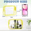 16 Pieces Clear Makeup Bag PVC Zippered Clear Toiletry Carry Pouch Portable Cosmetics Bag Waterproof Makeup Bag Vinyl Plastic Organizer Case for Travel Vacation Bathroom (Yellow-M) view 2