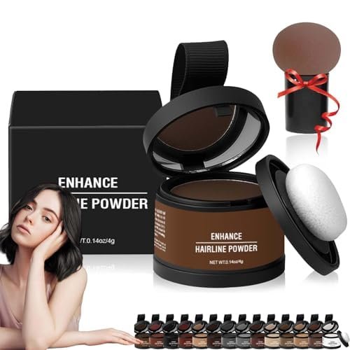 Maycheer Magic Root Cover Up, Waberlo Magic Root Cover Up, Root Touch Up Powder, Enhance Hairline Powder, Hairline Powder Instantly Conceals Hair Loss, Stain-Proof 48 Hour Formula (Ash Brown)