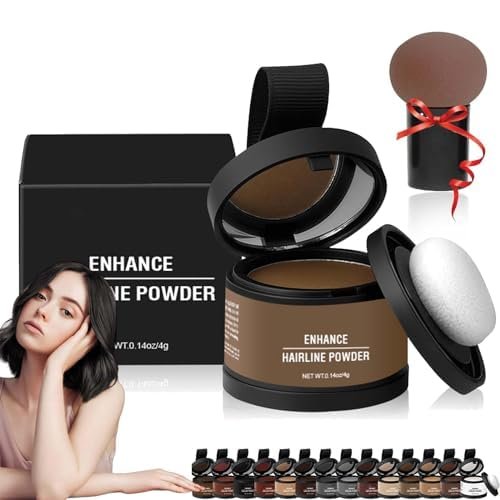 Maycheer Magic Root Cover Up, Waberlo Magic Root Cover Up, Root Touch Up Powder, Enhance Hairline Powder, Hairline Powder Instantly Conceals Hair Loss, Stain-Proof 48 Hour Formula (Light Brown)