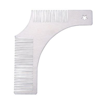 Beard Shaping Styling Tool with inbuilt Comb for Men, Men Beard Shaping Styling Template Comb Men's Beards Beauty Tool For Trimming Moustache Shave Comb Styling Tool(Silver)