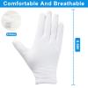 3 Pairs White Cotton Gloves for Dry Hands Sleeping, Premium Cotton Gloves for Eczema Lotion, Hand Gloves Moisturizing Overnight, White Gloves for Women & Men, Work Glove for Coin Jewelry Silver view 2