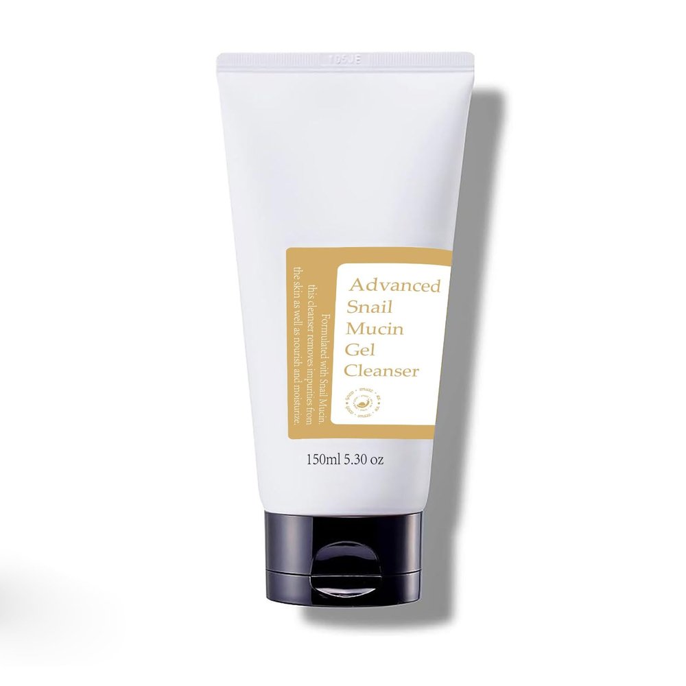 GoldSnailRX Advanced Snail Mucin Gel Cleanser, 5.07 Fl oz/150 ml Rich Daily Deep Cleansing for Dry & Sensative Skin Luxury Korean Skincare Not Tested on Animals No Parabens
