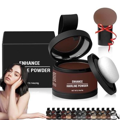 Maycheer Magic Root Cover Up, Waberlo Magic Root Cover Up, Root Touch Up Powder, Enhance Hairline Powder, Hairline Powder Instantly Conceals Hair Loss, Stain-Proof 48 Hour Formula (Hazel Brown)