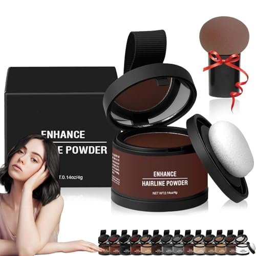 Maycheer Magic Root Cover Up, Waberlo Magic Root Cover Up, Root Touch Up Powder, Enhance Hairline Powder, Hairline Powder Instantly Conceals Hair Loss, Stain-Proof 48 Hour Formula (Hazel Brown)
