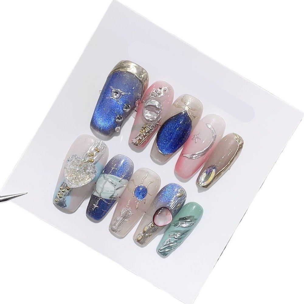 Hand worn nail enhancement patches and fake nails(S)