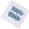 Handmade Wear Nail Summer Candy Color Solid Color Short Finished Blue Nail Patch Reusable Detachable(L) view 1