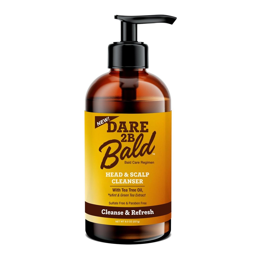 high time Dare 2B Bald Head & Scalp Cleanser | Bald Scalp Moisturizer for Men | Bald Head Care Regimen | with Tea Tree Oil, Mint & Green Tea Extract - 8 FL OZ