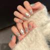 ZIIVIEVS Hand Worn Nail Art Patches, Coffin Shaped Fake Nails(L) view 3