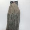 Generic Grey Human Hair Straight Weave Bundles, 100 Grams, Pack of 1, Natural Grey Silver and Black Salt and Pepper Extensions, Indian Human Hair (Normal Grey 50% Black 50% Grey, 18 Inches) view 2