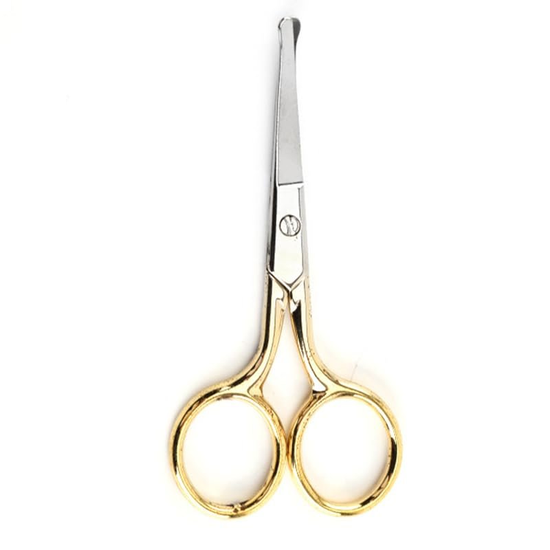 1Pcs Stainless Steel Nose Hair Scissors Beard Eyebrow Facial Hairs False Eyelashes Trimmer Scissors with Sharp Edge Blades - (Color: Color-3)