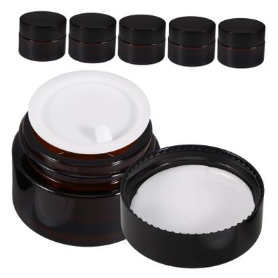 Gatuida 6pcs Travel Glass Jars Lids for Skin Care Mason Jar Bottles for Moisturizer Portable Moisturizer Containers