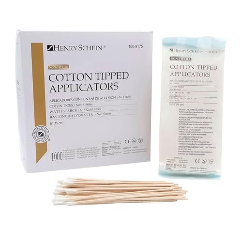 Cotton Tipped Applicator (100-9175), 6-Inch, Non-Sterile Swabsticks for Wound Care & Dressing. Single-Use, Wooden Handle with Cotton Tip. 1000 / Box